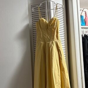 Fashion Nova Strapless Yellow Dress